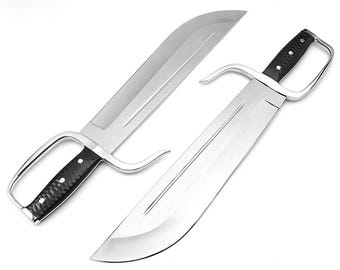 Handcrafted Damascus Steel Wing Chun Butterfly Swords: Randall Style Blunt Blades