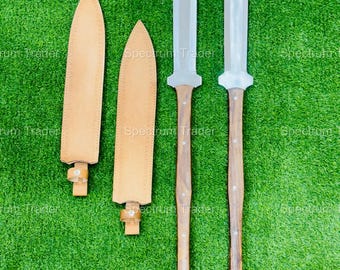 Handmade Carbon Steel Tactical Spear Sword: Rosewood Handle