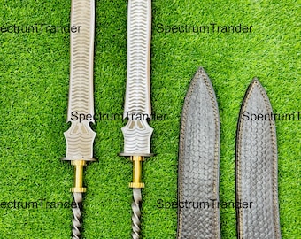 Handmade Tactical Carbon Steel Spear Sword, 32 Inch Machete