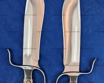 Handcrafted Damascus Steel Wing Chun Butterfly Swords with Leather Sheaths