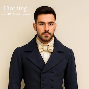 Handmade Men&#39;s Regency Wool Tailcoat: 18th Century Double Breasted Coat
