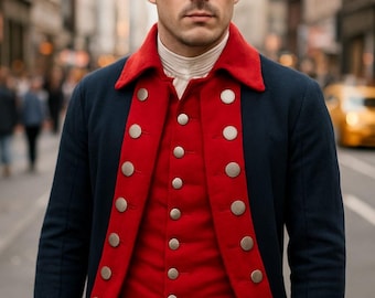 Custom Made Napoleon Military Jacket for Men – 100% Wool Blue Coat