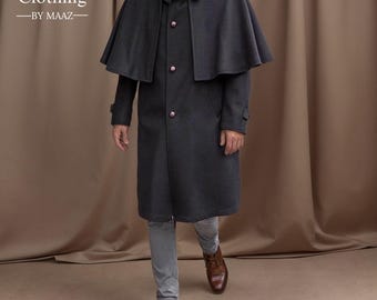 Vintage Japanese Wool Inverness Coat Around Taisho Era #2753
