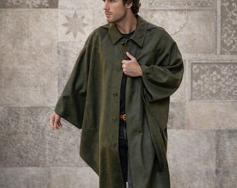 Vintage 60s KREATION KARNER Long Lama Wool Coat With Faux Fur