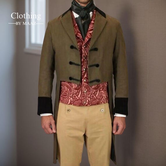 Men's 18th Century Brown Wool Regency Tailcoat