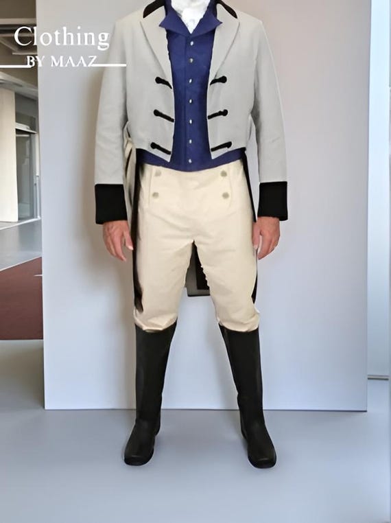 Men's 18th Century Regency Gray Wool Tailcoat