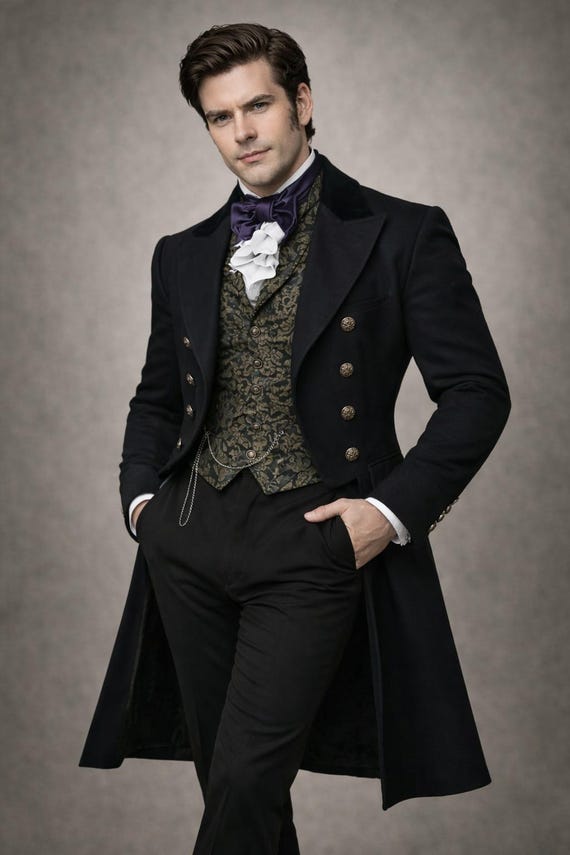 Handmade Victorian Tailcoat | Steampunk Regency Frock Coat