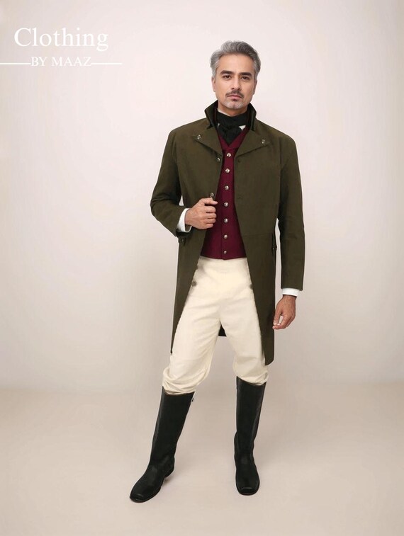 Handmade Men's Brown Hastings Regency Tailcoat: 18th Century Style