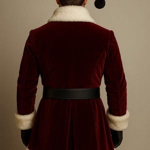 Luxury Velvet Santa Claus Costume for Men | Christmas Outfit with Faux Fur Trim, Belt & Gloves | Classic Father Christmas Suit