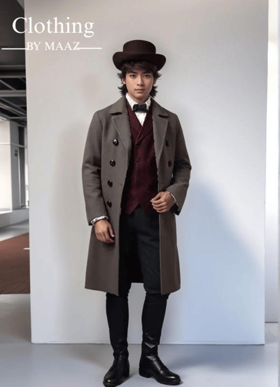 Handmade Gray Wool Regency Tailcoat: 18th Century Style