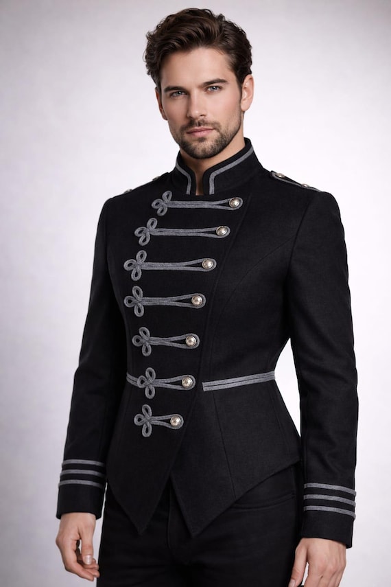 Men’s Victorian Military Jacket Black | Gothic Steampunk Tailcoat | Historical Formal Coat | Cosplay Costume Jacket