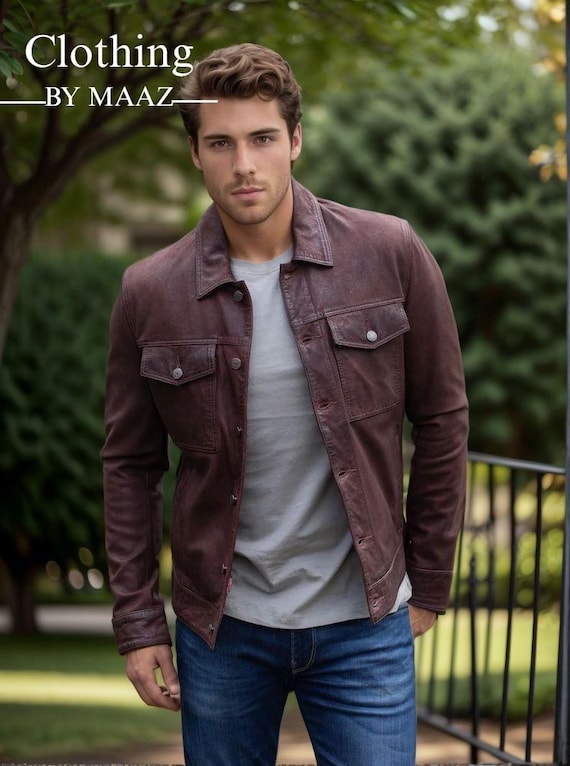 Handmade Leather Milburn Jacket: Men's Military Aviator Style