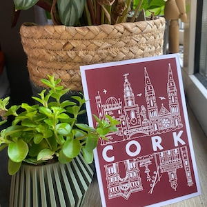 Cartes de visite illustrées de la ville de Cork | Cathédrale Saint-Finbarre, Shandon Bells, marché anglais | Jeu de cartes d'art irlandais