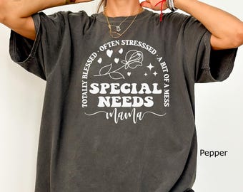 Women's Blessed Aunt & Blessed Mama T-Shirt - Cute Letter Print Casual Tee - Soft Cotton Blend Top - Great Gift For Mom & Auntie - View #6