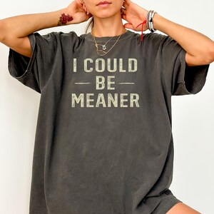 Comfort Colors Funny Sarcastic T-Shirt: I Could Be Meaner