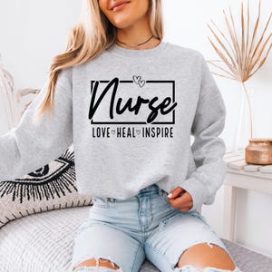 Funny Nurse Mode Sweatshirt, Nurse Inspire Love Heal Shirt, Nurse Shirt, RN Shirt, Nursing Shirt, Registered Nurse, Cute Nurse Tshirt