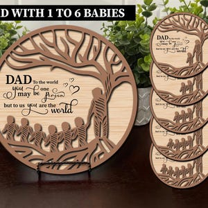 Vater Baum SVG Laser geschnitten Datei, Familie Stammbaum Zeichen, Vatertag Regal Dekor, Glowforge Digital Download, Geschenk Papa, DXF, EPS, Cricut