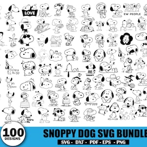 Cute Dog Svg Bundle, Snoopyy, Charliee Brown Svg, Clipart, Peanuts Friends Svg, Cricut, Silhouette, Inspired Clipart Digital Download