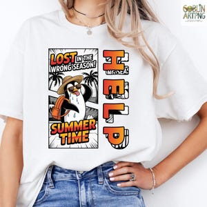 Funny Summer Vibes PNG, Lost Penguin Sublimation Design, Retro Cartoon T-Shirt Graphic, Vintage Summer Clipart, 300 DPI