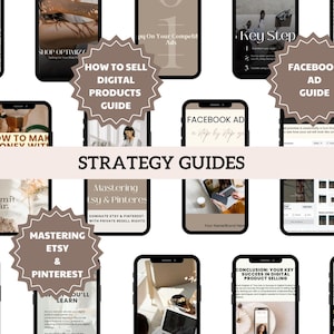 Stragesie Guide Bundle enthält Facebook Ads Guide | So verkaufen Sie digitale Produkte | Etsy und Pinterest meistern| Limitierte PLR Vorlage