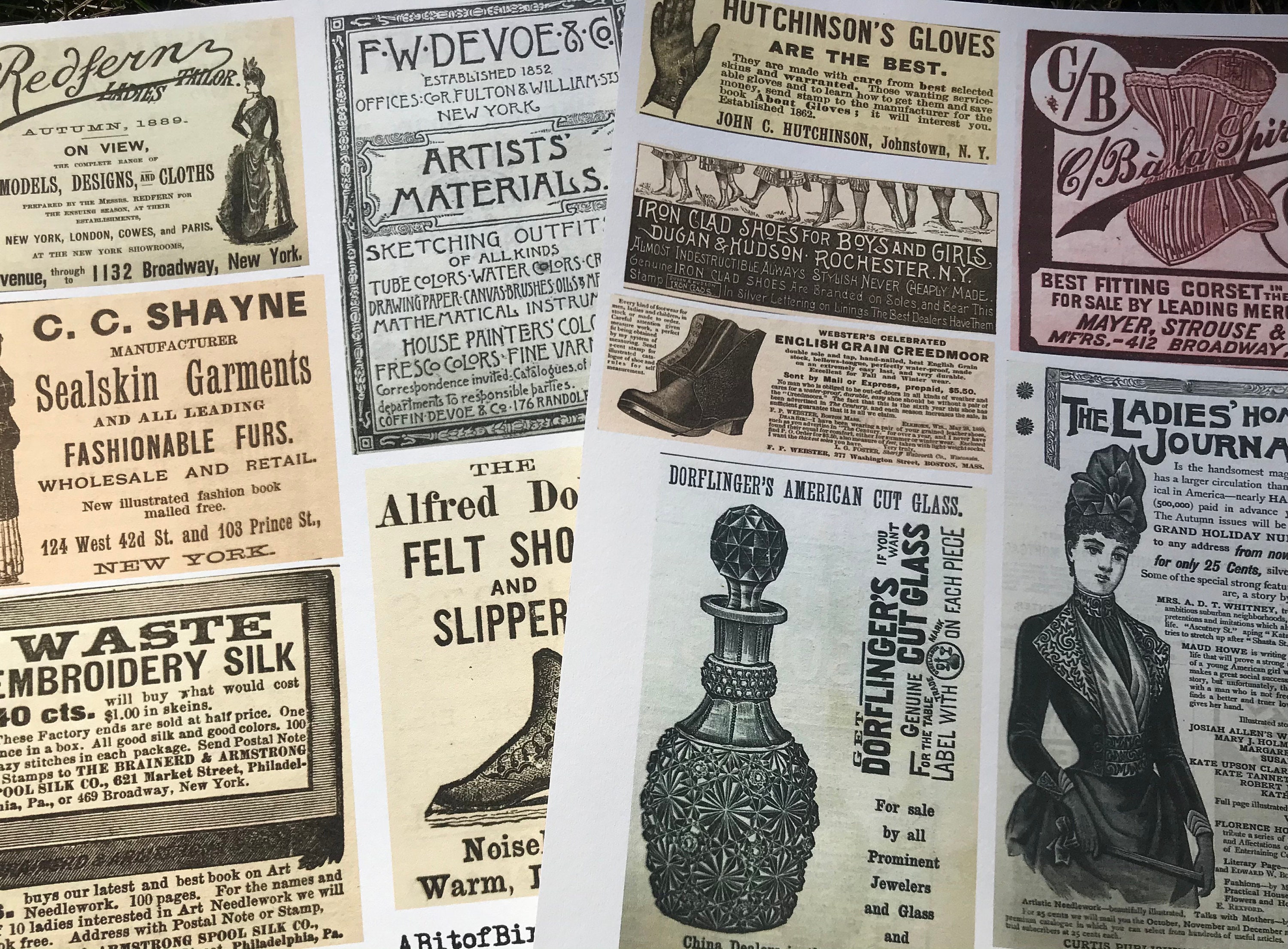 Vintage Ads. Advertisements From the Late 1880s Including Corset, Perfume  Bottle, Clothing. DIGITAL DOWNLOAD Ads for Your Journals. 