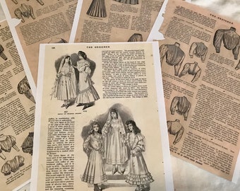 1905 The Designer Magazine Pages in Digital Format including Victorian and Gibson Girl Fashion.  1900s Fashion.  5 Printable Pages.