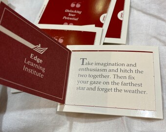 Motivational cards. Set of six random vintage motivational cards from Edge Learning Institute.