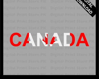 Canada Flag Word Art SVG | Patriotic Clipart (Digital Download)