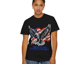 Patriotic Eagle Shirt, USA Flag Tee, Land of the Free July 4th T-Shirt