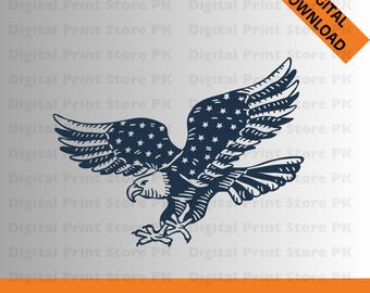 Patriotic Eagle SVG | USA Flag Clipart for Cricut & Sublimation | Digital Download