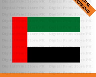 UAE Flag Vector: United Arab Emirates National Flag (Digital Download)