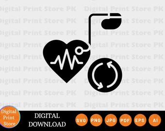 Heartbeat Medical SVG | Lifeline Monitor Vector | Nurse & Doctor Design | Digital Download