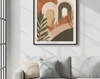 Floral Wall Art Print Set, Modern Boho Home Decor (Digital Download)