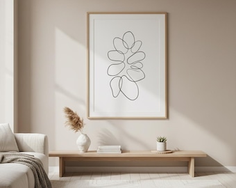 Scandinavian Botanical & Abstract Prints Set of 5 | Minimalist Neutral Printable Wall Art