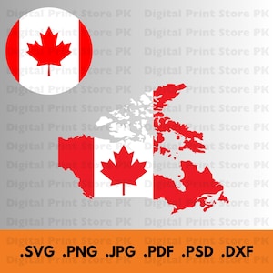 Canada Map Flag: DIY Craft Cut File (Digital Download)