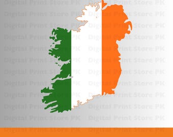 Ireland Map Irish Flag Vector (Digital Download - svg, png, jpg, pdf)