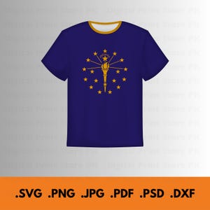 Indiana State Flag Digital Bundle | Svg, Png, Jpg, Pdf, Psd, Dxf | Indiana Pride Design