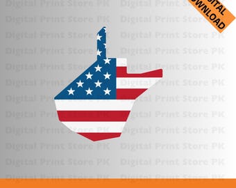West Virginia Map Vector – US Flag Design, Cricut Silhouette (Digital Download)