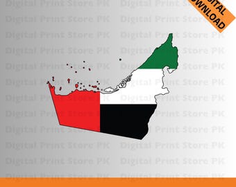 UAE Map Vector File: United Arab Emirates Art (Digital Download)
