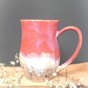 Cotton Candy 18–21 oz Large Handmade Ceramic Mug. Wheel-Thrown Pottery Coffee Mug, Artisan Stoneware, Unique Gift Idea