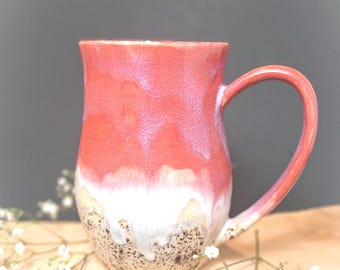 Cotton Candy 18–21 oz Large Handmade Ceramic Mug. Wheel-Thrown Pottery Coffee Mug, Artisan Stoneware, Unique Gift Idea