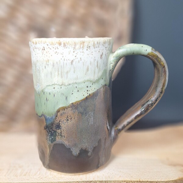 Tasse à glaçure Earth & Forest – Tasse en céramique faite main de 12-13 oz.