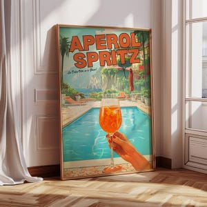 Aperol Spritz Print Koktajl Plakat Dopamina Dekoracja Kuchnia Sztuka Podpis Napój Domowy Bar