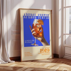 Aperol Spritz Print Koktajl Plakat Dopamina Dekoracja Kuchnia Sztuka Podpis Napój Domowy Bar