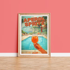 Aperol Spritz Print Koktajl Plakat Dopamina Dekoracja Kuchnia Sztuka Podpis Napój Domowy Bar