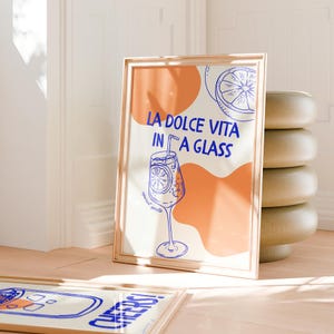Plakat Aperol Spritz Print Cocktail Pinterest Estetyczny wystrój dopaminy Sztuka kuchenna Podpis Drink Home Bar