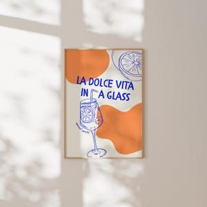 Plakat Aperol Spritz Print Cocktail Pinterest Estetyczny wystrój dopaminy Sztuka kuchenna Podpis Drink Home Bar