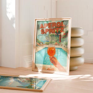 Aperol Spritz Print Koktajl Plakat Dopamina Dekoracja Kuchnia Sztuka Podpis Napój Domowy Bar