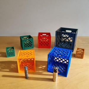 Mini Milk Crates | Stackable Storage Bins in Multiple Sizes & Colours | Small Organiser Box