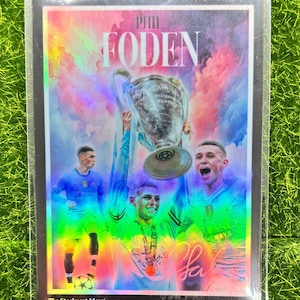 Carte à collectionner Phil Foden Manchester City pour fan d&#39;art personnalisé